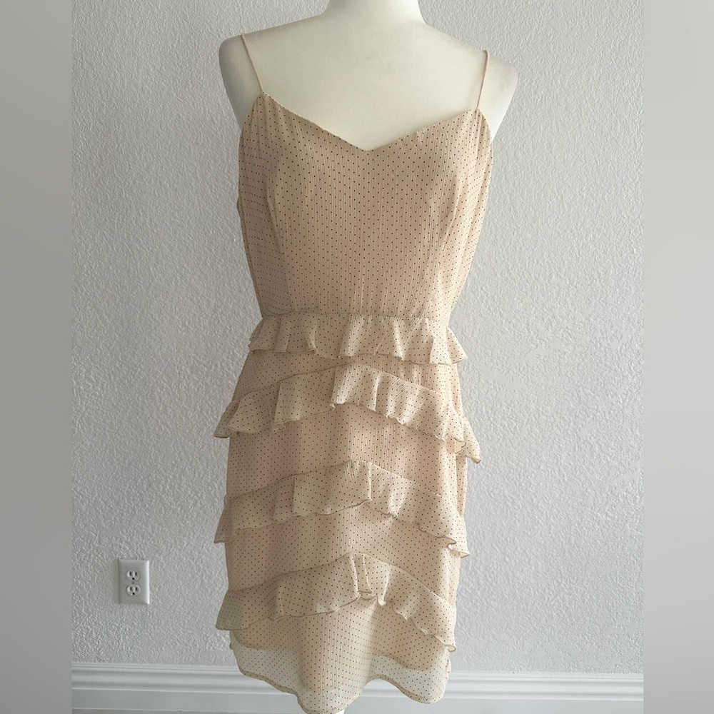 Endless Rose Cream Ruffle Mini Spaghetti Strap Dress NWOT